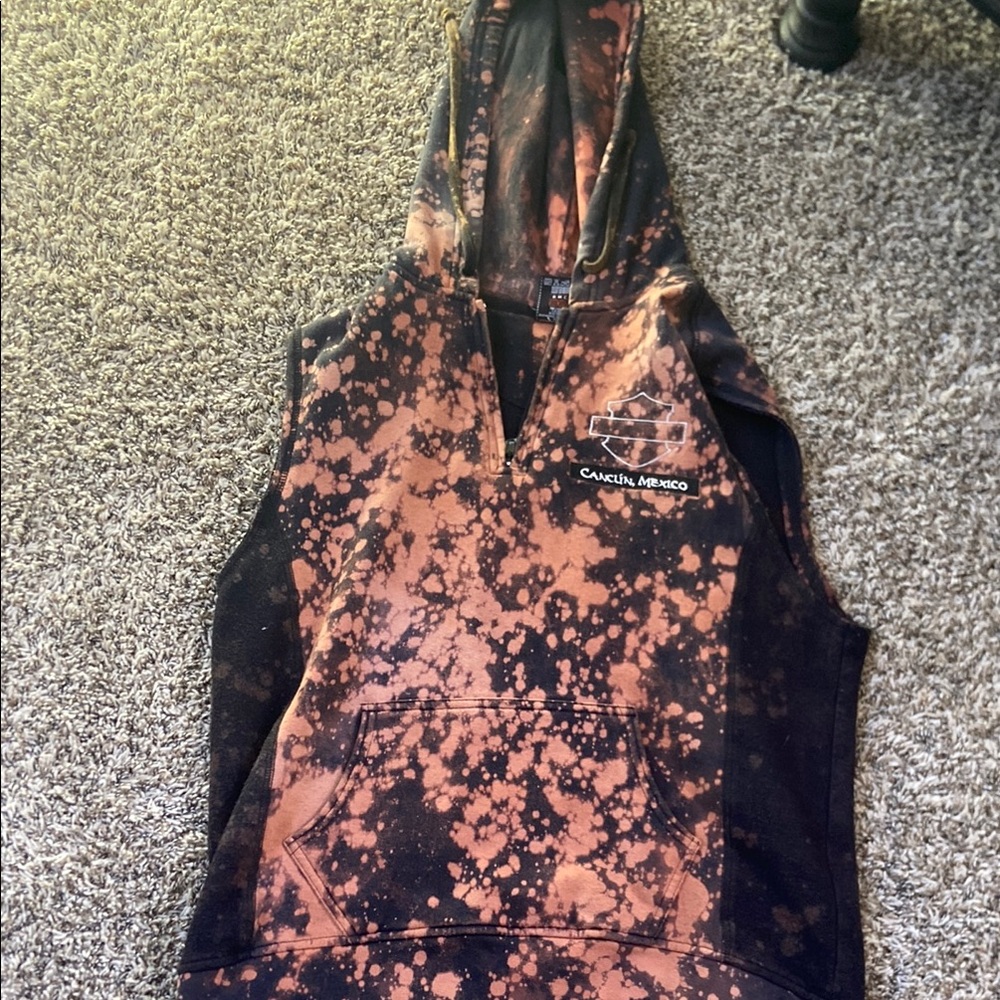 Harley Davidson acid wash Cancun Mexico Hoodie